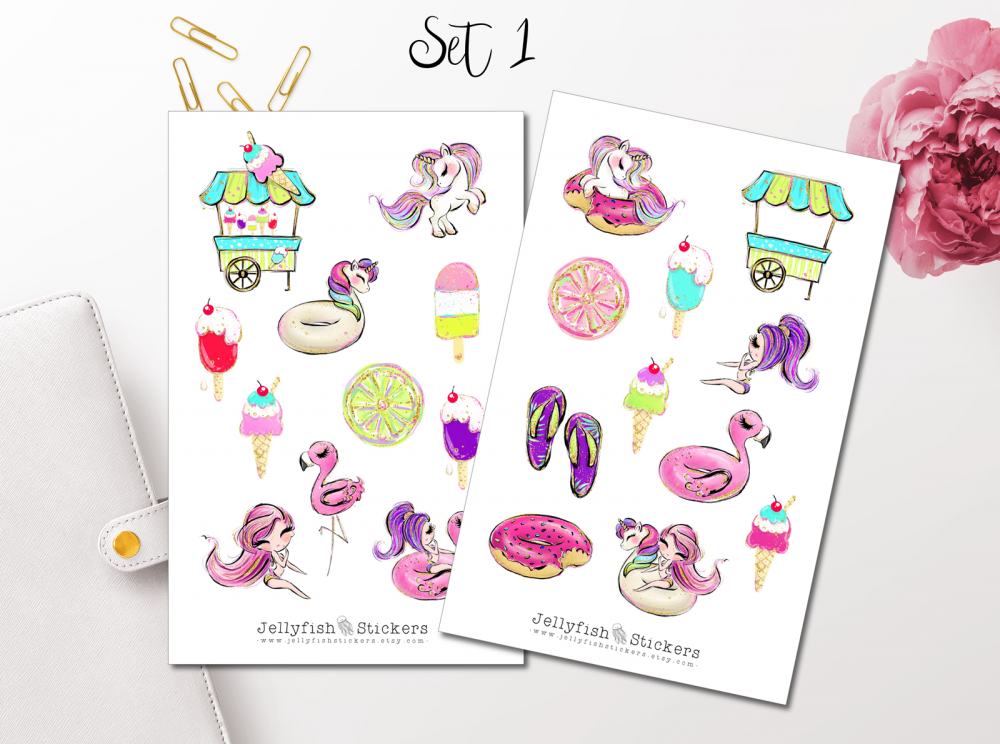 Mädchen Pool Sticker Set